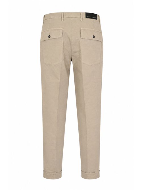 Pantalone Louis in misto cotone e lino con pinces Argilla MICHELE CARBONE | LOUIS 3517S26880